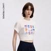Langzi 25 October Cotton Cat Print Short Sleeve T-Shirt