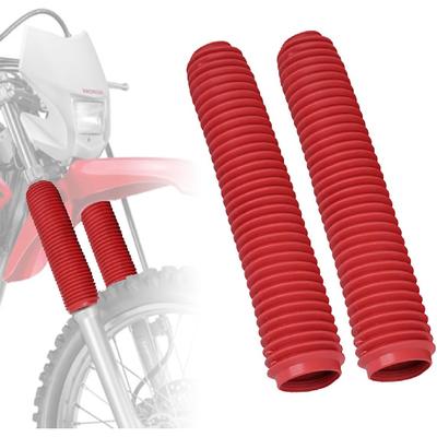 Motorcycle Fork Cover Boots Universal Front Shock Tube Absorber Guard Dust Boots For Most Dirt Pit Bike, RUBY RED