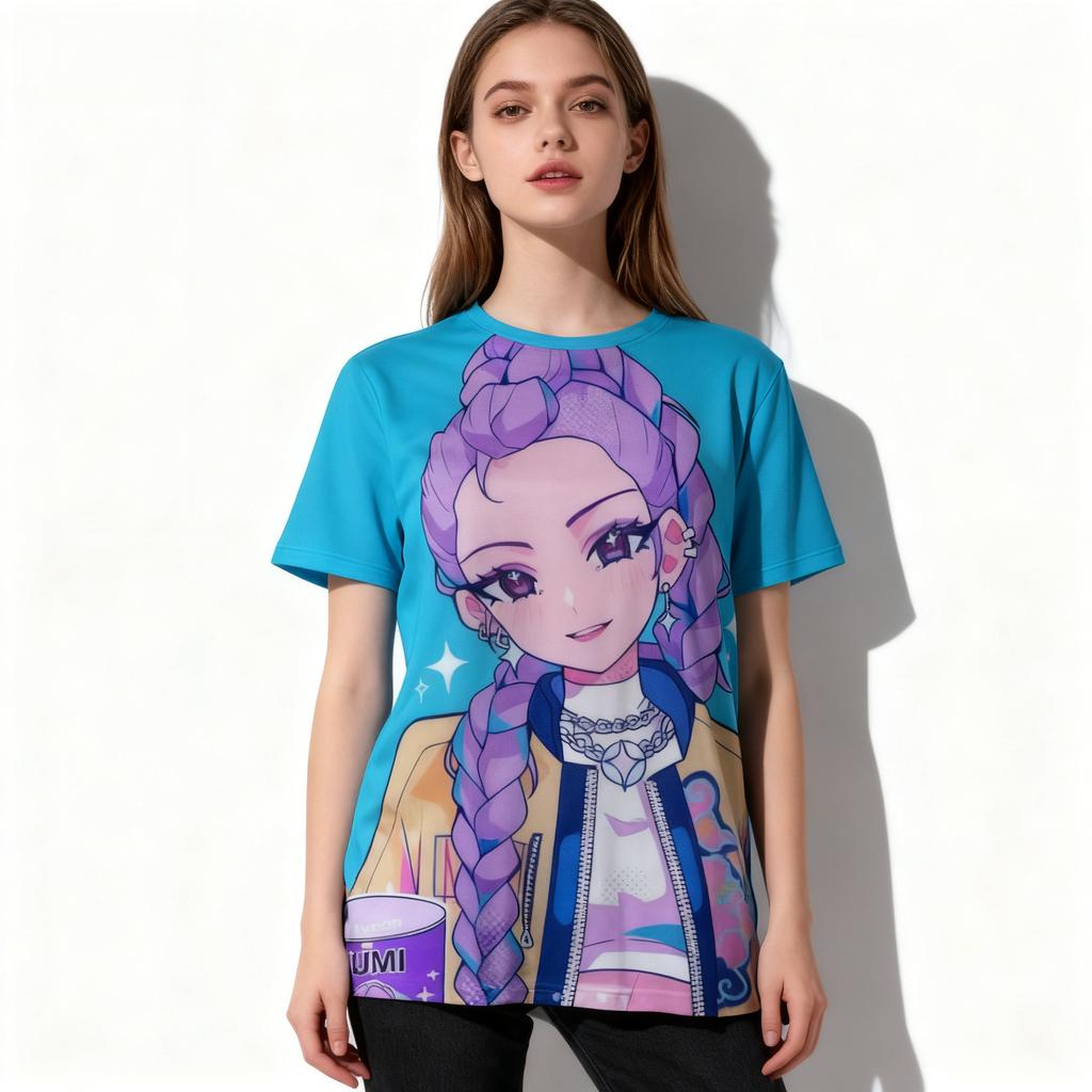 Kpop Hexenjagd Team Gaza Herren Team T-Shirt Anime 3D Damenbekleidung T-Shirt Geschenk