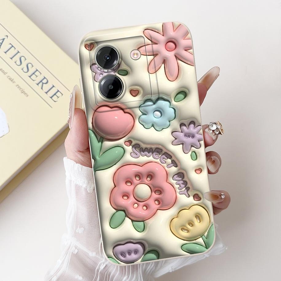 For Xiaomi Poco M7 Pro 5G Case Popular Flower Rabbit Duck Soft Liquid Silicone Cover For Xiaomi Poco M7Pro Capa 2409FPCC4G Coque