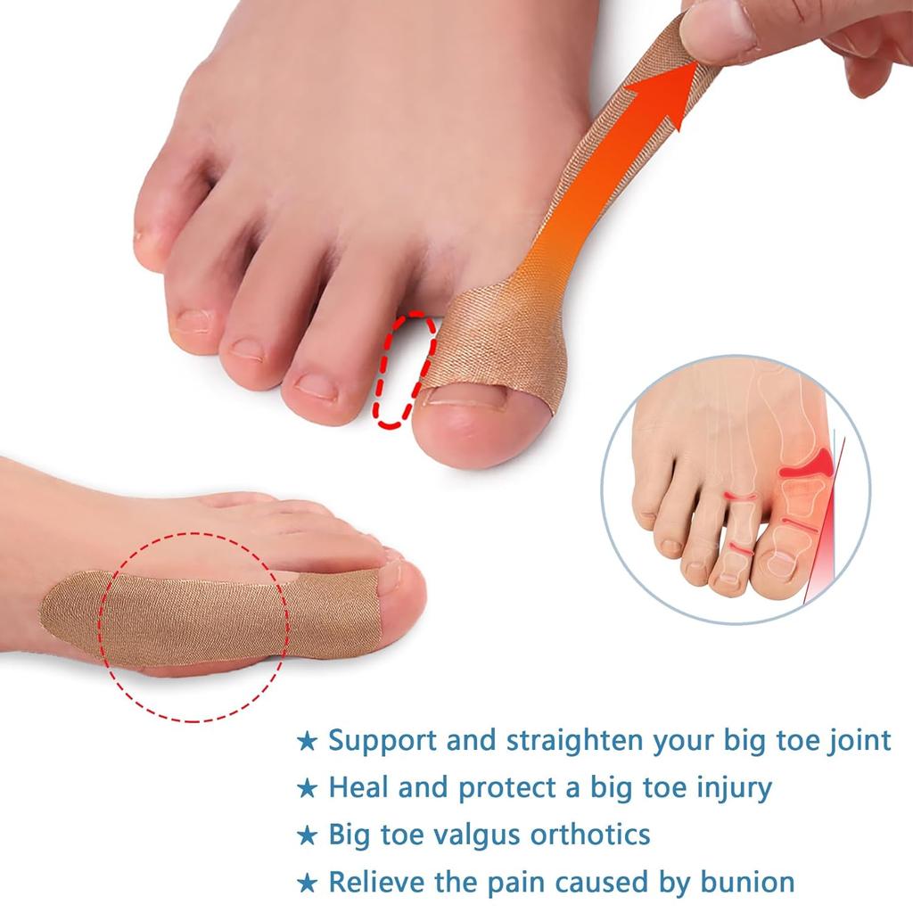 10 bucăți de protecție pentru degetele mari de la picioare, bandaje autoadezive pentru degete de gazon, bunions, artrita degetului mare, ameliorarea degetelor de declanșare