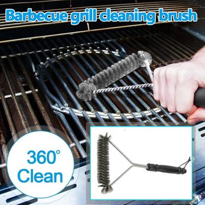 Barbecue Grill BBQ Brush Clean Tool Grill Accessories Stainless Steel Bristles Non-stick Cleaning Brushes Barbecue Accessories
