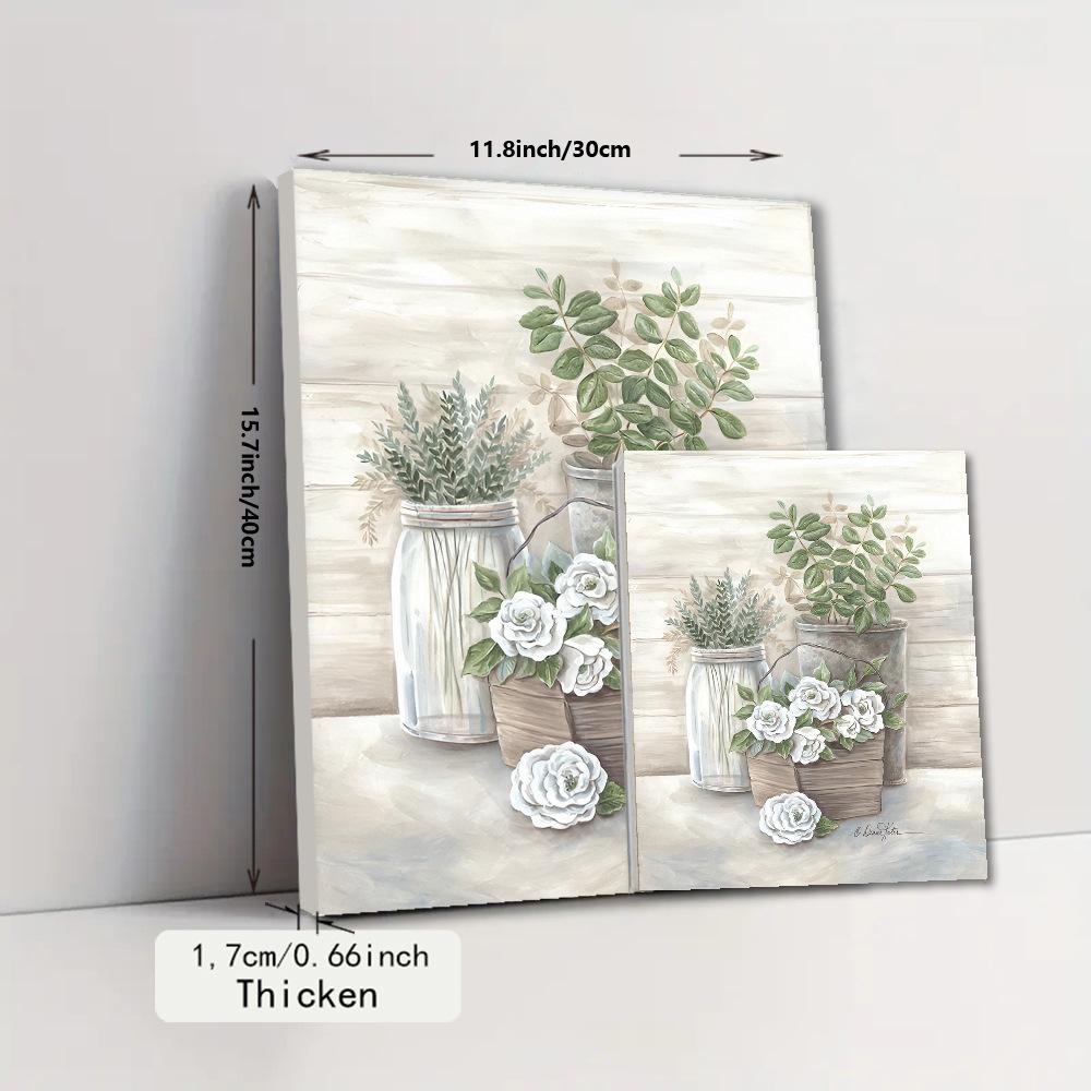 Blumen Leinwand Wandkunst Gemälde mit Rahmen für Wohnzimmer Schlafzimmer Dekor Bilder Einweihungsgeschenk