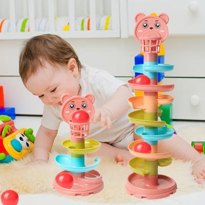 Sliding Ball Track Turn Around Toy Spin Track Toy Set Ball Drop Roll Swirling Tower Baby Puzzle Toy