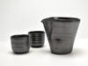 Bonsai Tao Shigaraki Ware Sake Glanzbecher, schwarz,