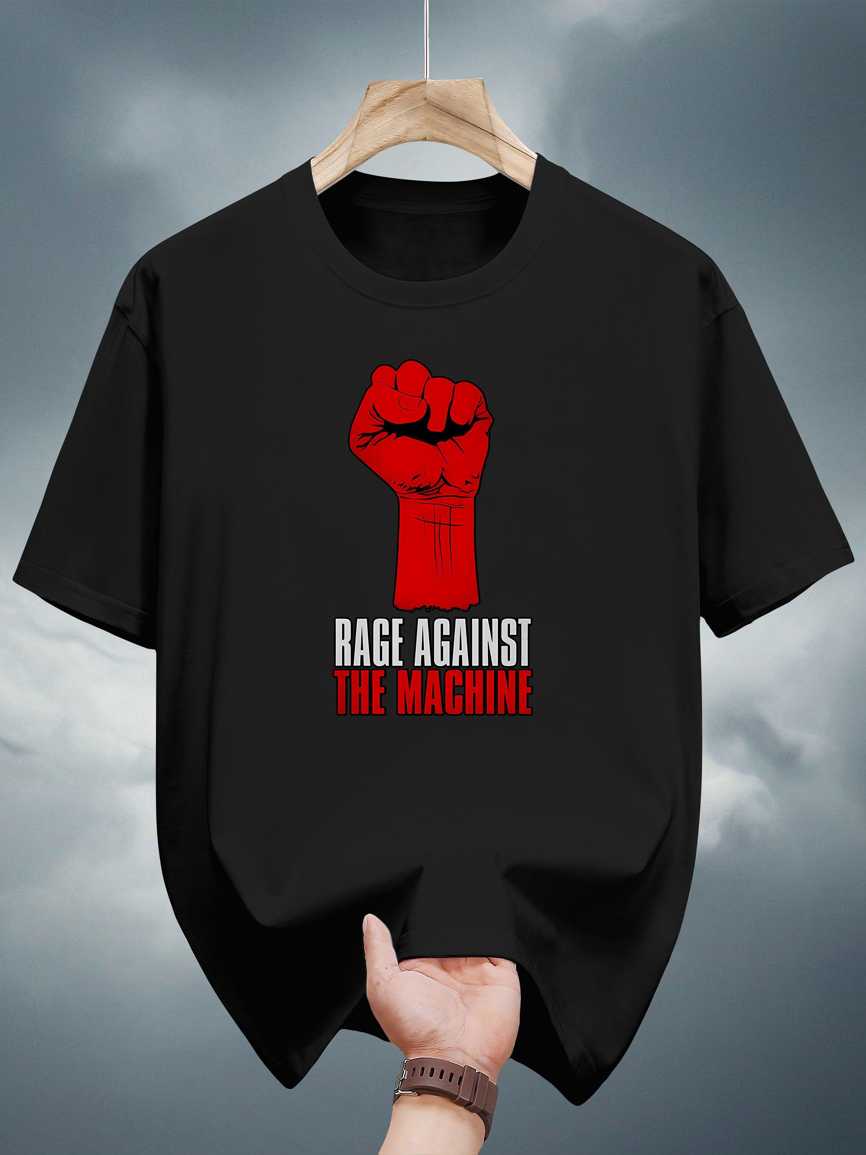 Graphic T-shirt - Navy Blue Rage Against The Machine Fist Print XL