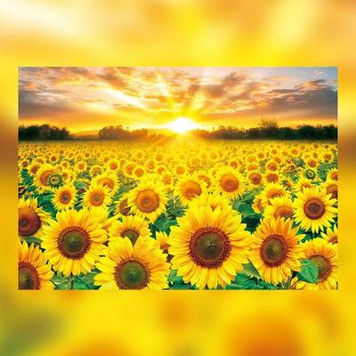 Spielzeug & Puzzle Sonnenuntergang Puzzle in einem gelben Sonnenblumenfeld TP10-1015, koreanische beliebte Puzzles