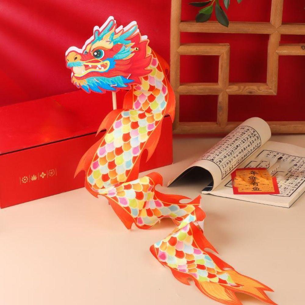 Fluttering Chinese Traditional Dragon Lamp Paper Glowing Lanterns Handheld Lantern Spring Festival