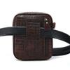 Men's Genuine Leather Crocodile Pattern Crossbody Fanny Pack