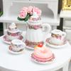 1:12 Dollhouse Miniature Porcelain Tea Set - 15-Piece Toy Model Gift, Multiple Styles Available