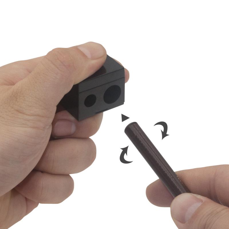 1pc Manual Pencil Sharpener Plastic Pencil Sharpener Double Hole Eyebrow Eye Shadow Pencil Lip Liner