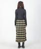 Catharsis Check Belted Elastic Long Skirt Yellow One Size