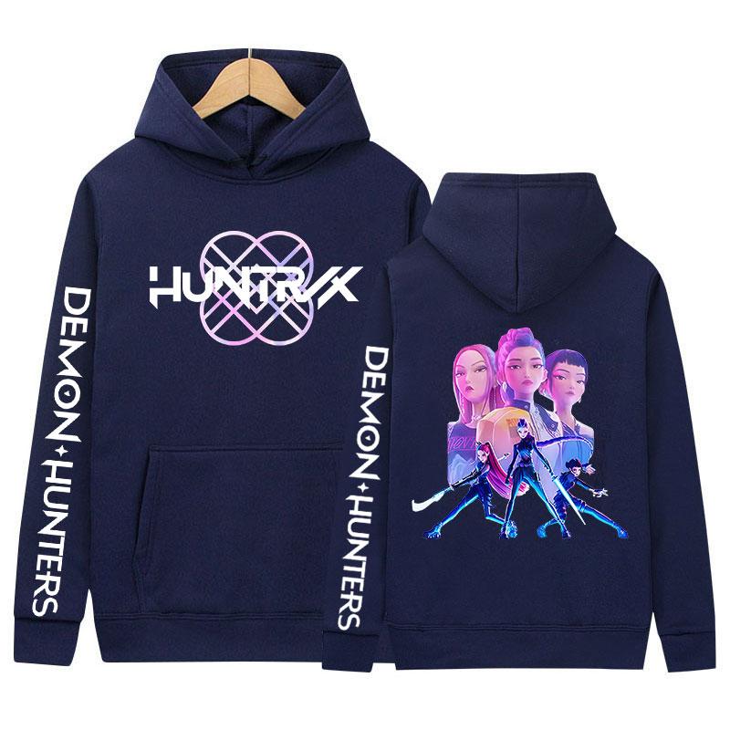 2025 K-pop Demon Hunters Movie Graphic Hoody Men Women Fashion Cozy Long Sleeve Sweatshirts Y2K Vintage Oversized Fleece Hoodies