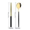 6Pcs High Quality Dinnerware Set Stainless Steel Flatware Set Mirror Kitchen Tableware Gold Dinner Spoon Chopsticks Cutlery Set