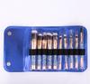 HMU Rubber Handle 10pcs Beautiful Rhinestone Elegant Glitter Bling Make up Brush With Case