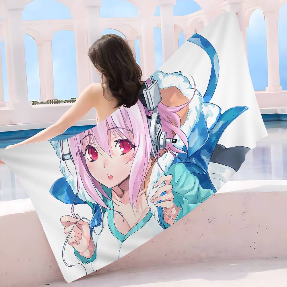 Super Sonico Manga Anime Microfiber Printed Beach Towel Mountain Climbing Yoga Beach Swimming Running Absorbent Soft Towel