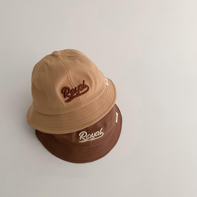 Letter Embroidery Baby Bucket Hat Breathable Thin Cotton Toddler Boy Girl Fisherman Cap Casual Travel Kids Sun Hats