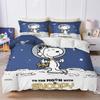 Snoopy Bedroom Anime Duvet Set Bedding King Size Luxury Cover 3-Piece Polyester Christmas Decorations Cute Printed Cartoon Home