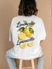 Limoncello Print Tshirts Women Summer Casual Loose Short Sleeve Tees Hipster Cute Aesthetic Astrology Tops