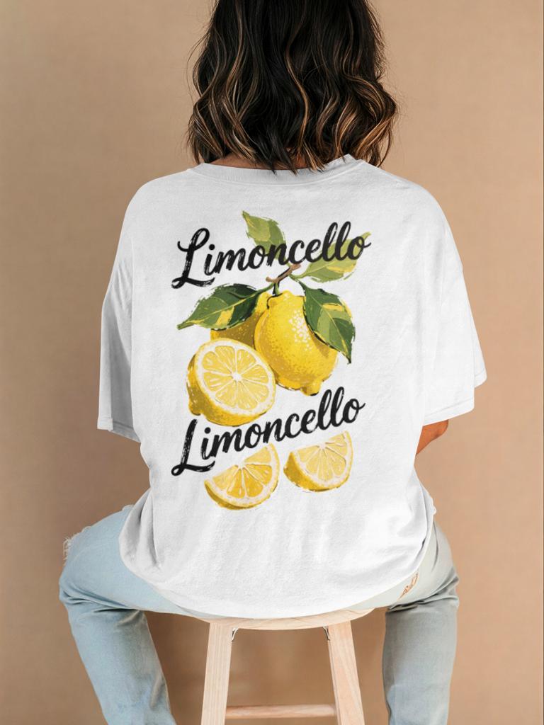 Limoncello Print Tshirts Women Summer Casual Loose Short Sleeve Tees Hipster Cute Aesthetic Astrology Tops
