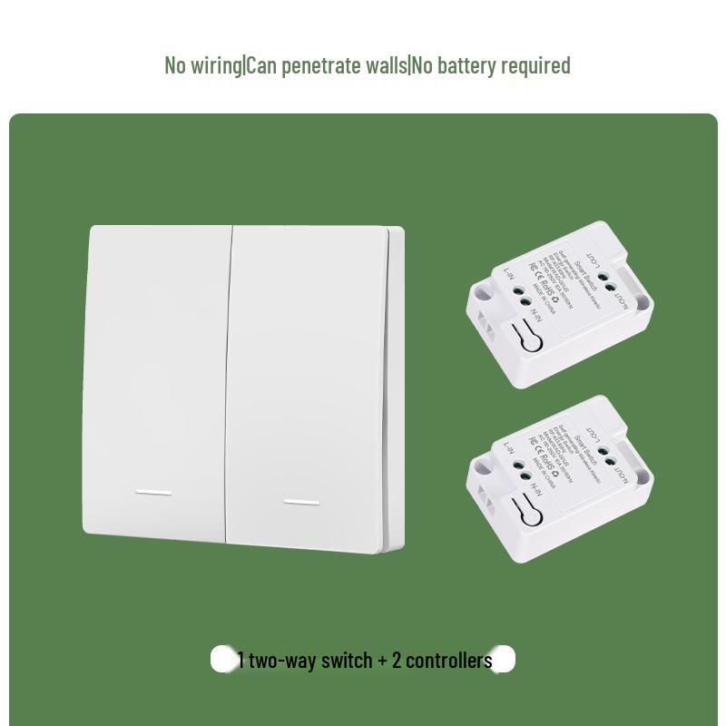 Battery-Free Wireless Switch: Easy Install, Multi-Control, Stick-On Design