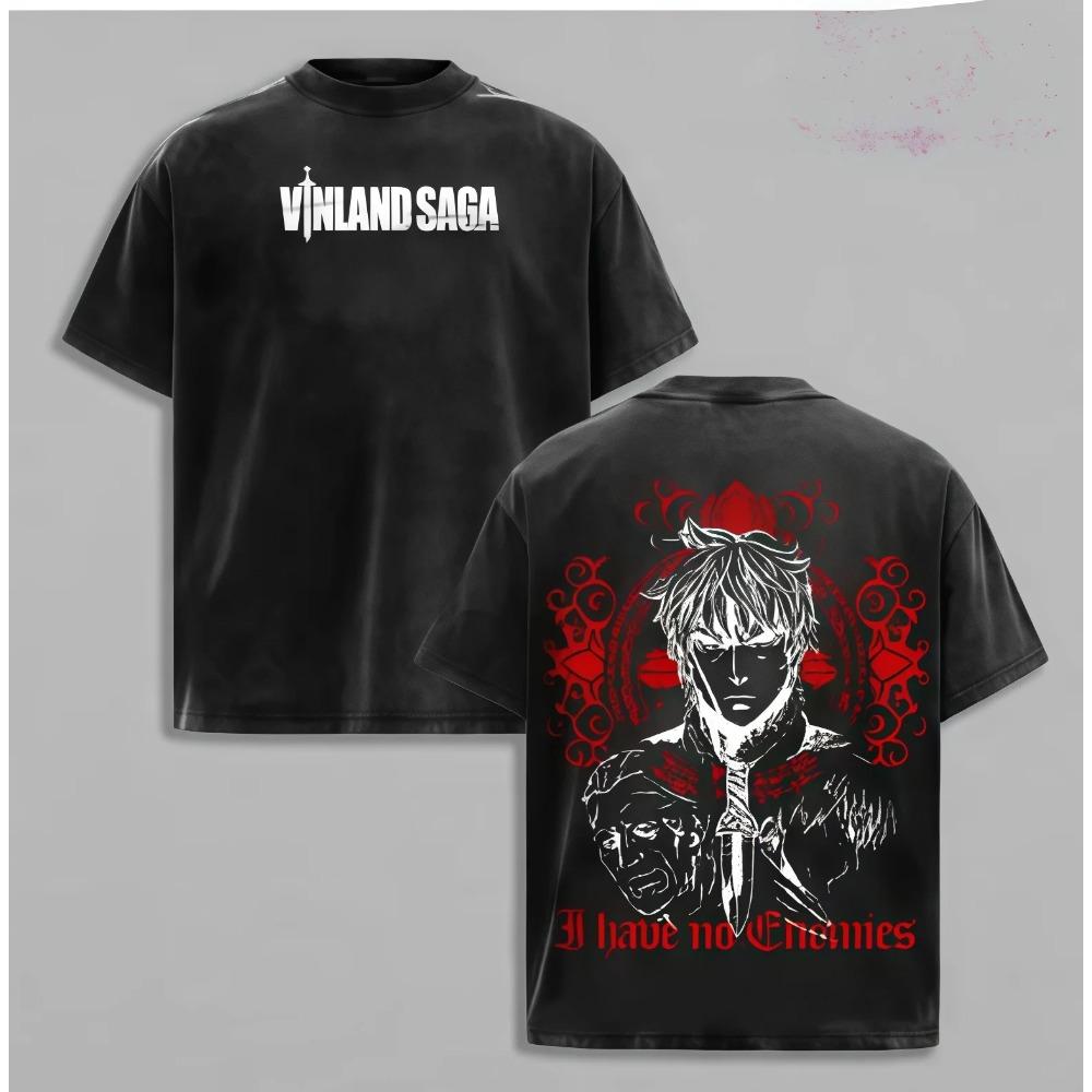 Vinland Saga Washed T Shirt New Model Anime Lover T-shirt Oversized Year Round Clothing Unisex Streetwear Y2k Soft