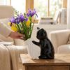 Unique Cat Pushing Vase Ceramic Flower Container Kitten with Tilted Flower Vase  Shelf Decoration