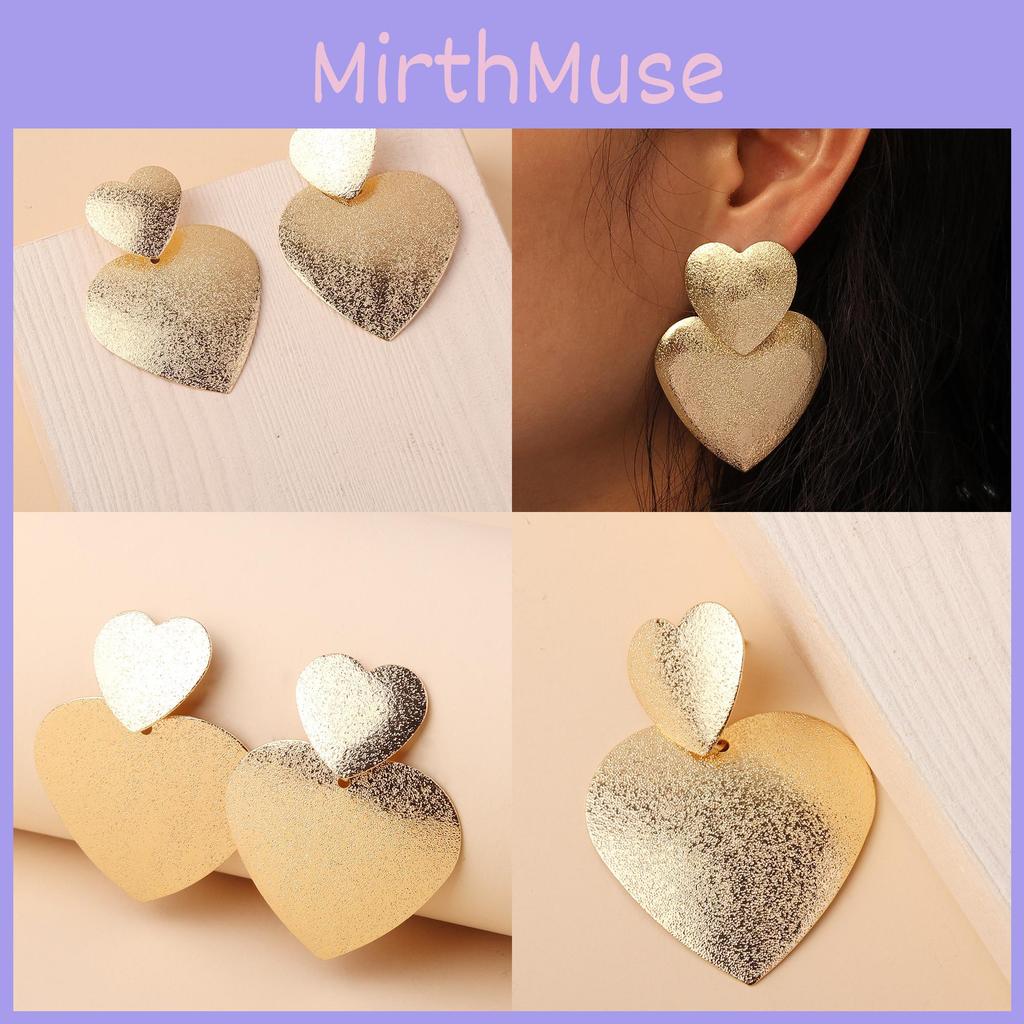 Fashion Gold Metal Women's Casual Heart-shaped Design Earrings For Events