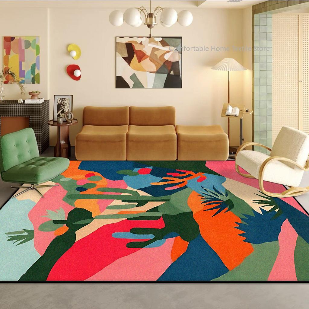 Nowoczesny Abstrakcyjny Styl Dywan Dekoracyjny do Salonu Duży Rozmiar Miękki Artystyczny Dywan do Dekoracji Sypialni Łatwe Czyszczenie Mata pod Stolik Kawowy