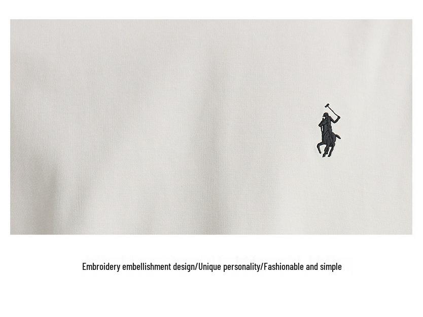 Yizhi Fashion Men's Embroidered Solid Color Round Neck Long Sleeve T-Shirt - Spring/Autumn 2025 Collection