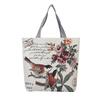 Fashion Owl Canvas Tote Bag With Embroidery And Large Capacity For Daily Use