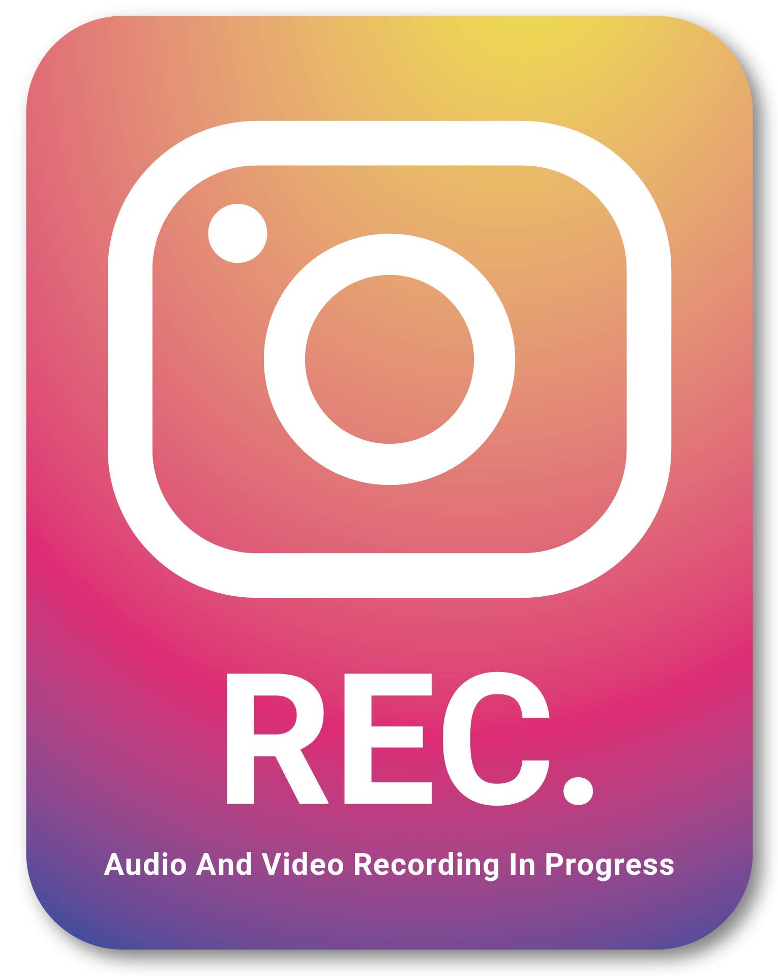 

Isaac Trading STC-025 Dash Cam Recording Sticker Waterproof and Weatherproof REC English Gradient Design