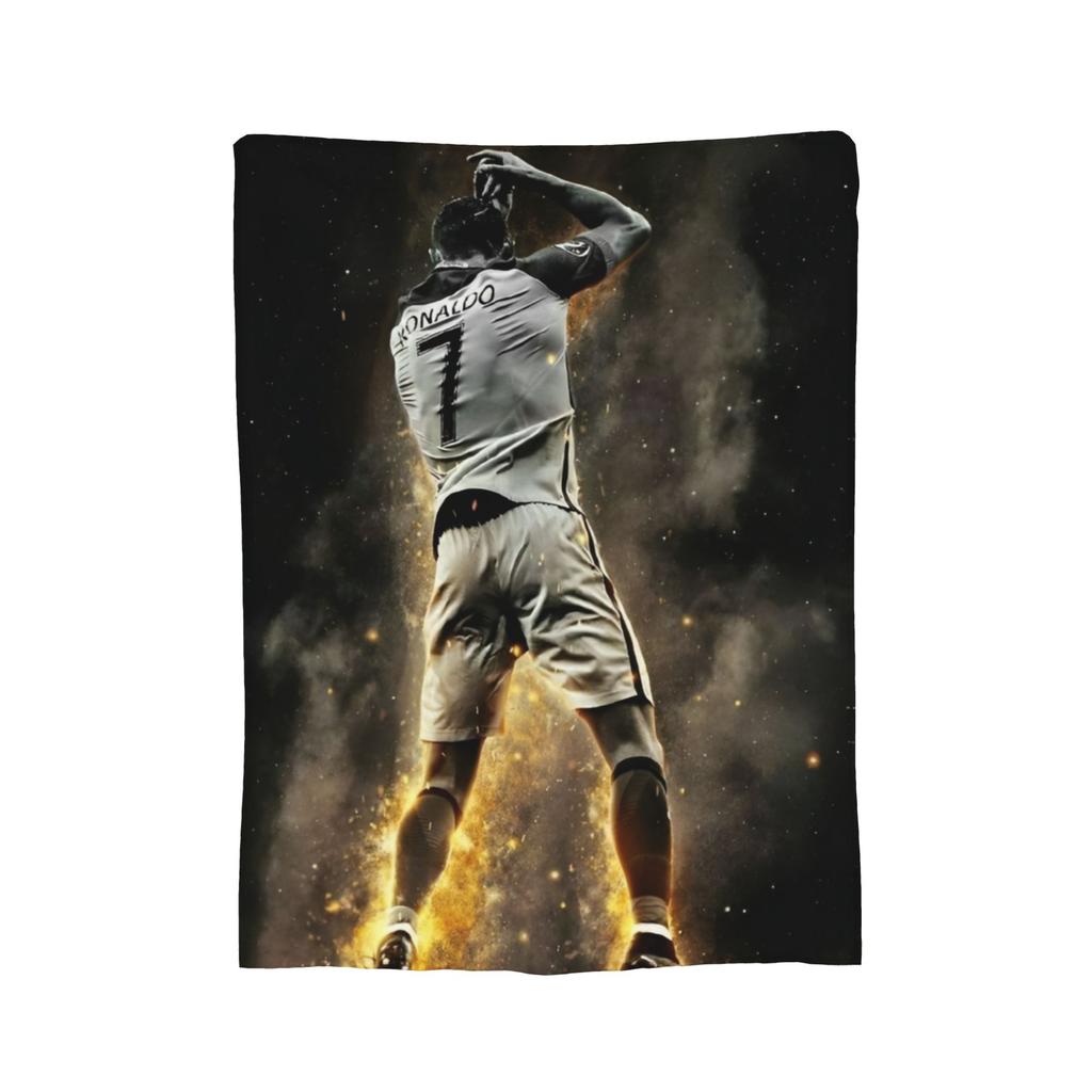 CR7 Football Blanket Cover Fleece Throw Blanket Bed Sofa Printed Soft Warm Bedspreads,