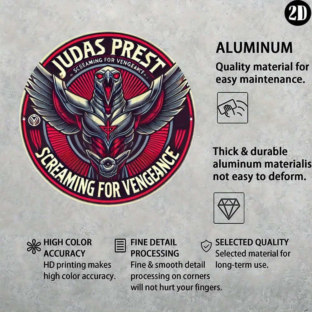 Judas Priest Kulaté kovové nástěnné umění Znamení Hliníková domácí dekorace Hudební dárek