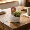 Miniature Cartoon Adorable Goose Planters Drainage Hole Multipurpose Animal Flower Pot Resin Cute Goose Planter Pot Office