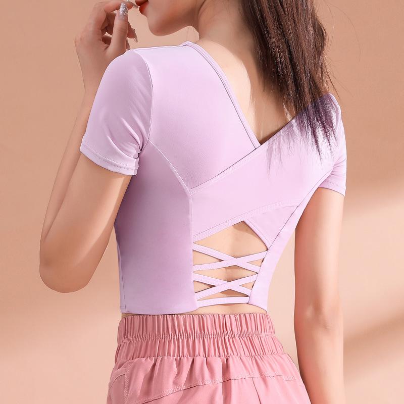 Damski Zestaw do Porannego Biegania i Jogi Szybkoschnący - Lekkie Szorty i Top z Krótkim Rękawem