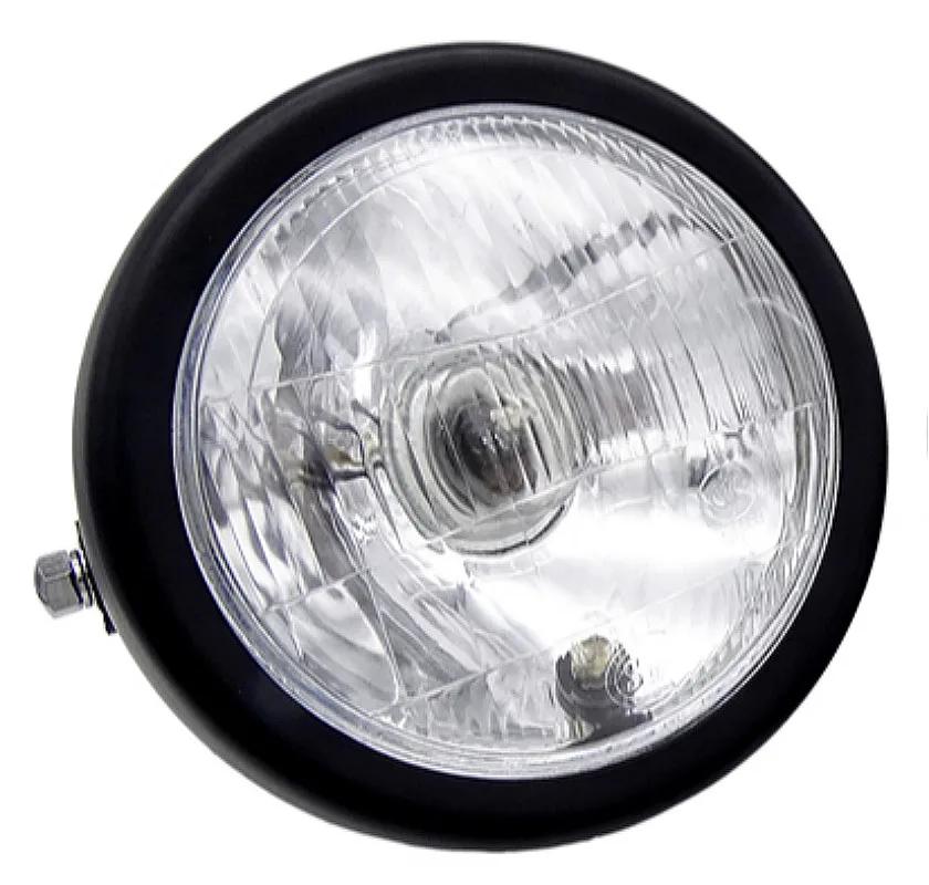 1 Pcs Motorcycle Retro Headlight Motorbike Transparent / Yellow Lens Halogen Round Front Headlamp Fit For Harley CG125 GN125