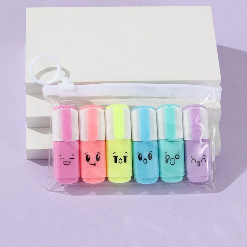 6-Color Mini Pill Highlighter & Marker Set