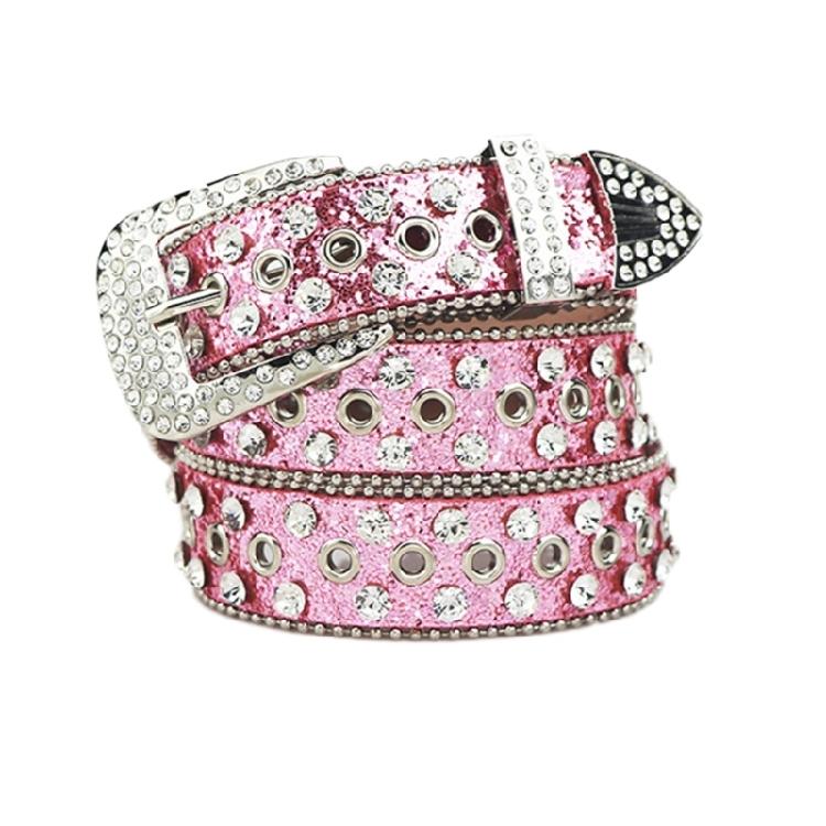 Girl Glittered Waist Belt Street Dance Jeans Belt Decorative Studded Belt
