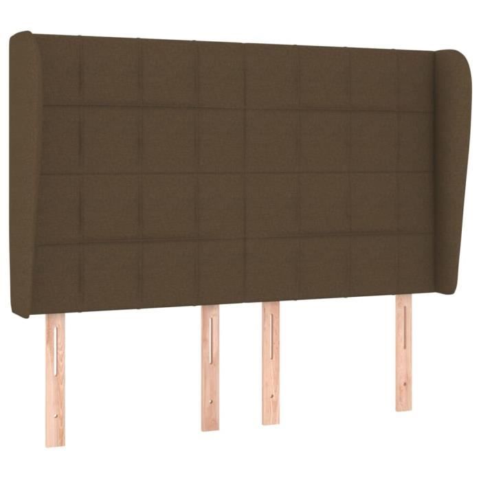 VidaXL Headboard with Ears Dark Brown 147x23x118-128 Cm Fabric3117957