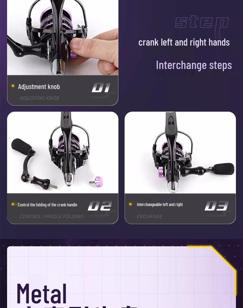 Mulinello da Pesca a Spinning Full Metal per Mare e Lancio da Riva con Compatibilità per Micro Lure.