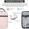 Pink Daisy Flower Insulated Lunch Bag Kids,Kids Lunch Box for Girls Boys,Bento Lunch Box Cooler Bag with Front Pocket for Women