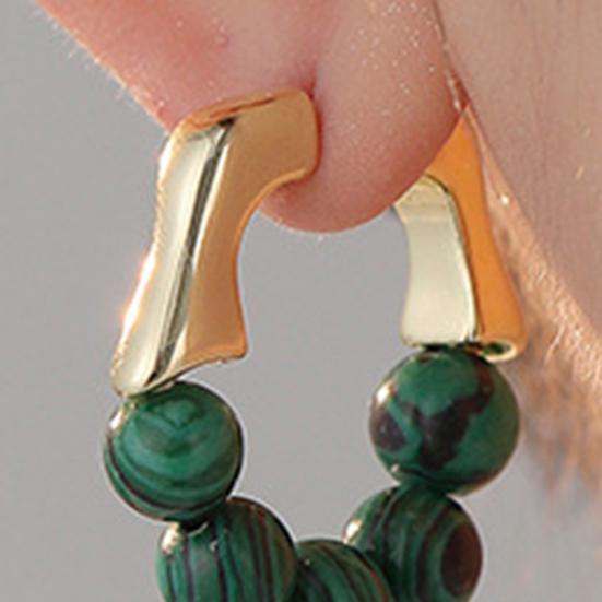 1 Pair Vintage Turquoise Earrings Stylish Retro Design Hypoallergenic Copper Sensitive Ear Friendly Earrings