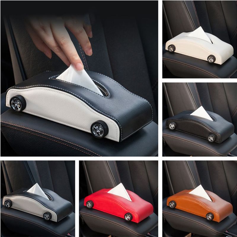 Creative Car Shape Tissue Box Decorative Heat-resistant Auto Napkin Holder Dirt-resistant Simulated Tire Tissue Dispenser