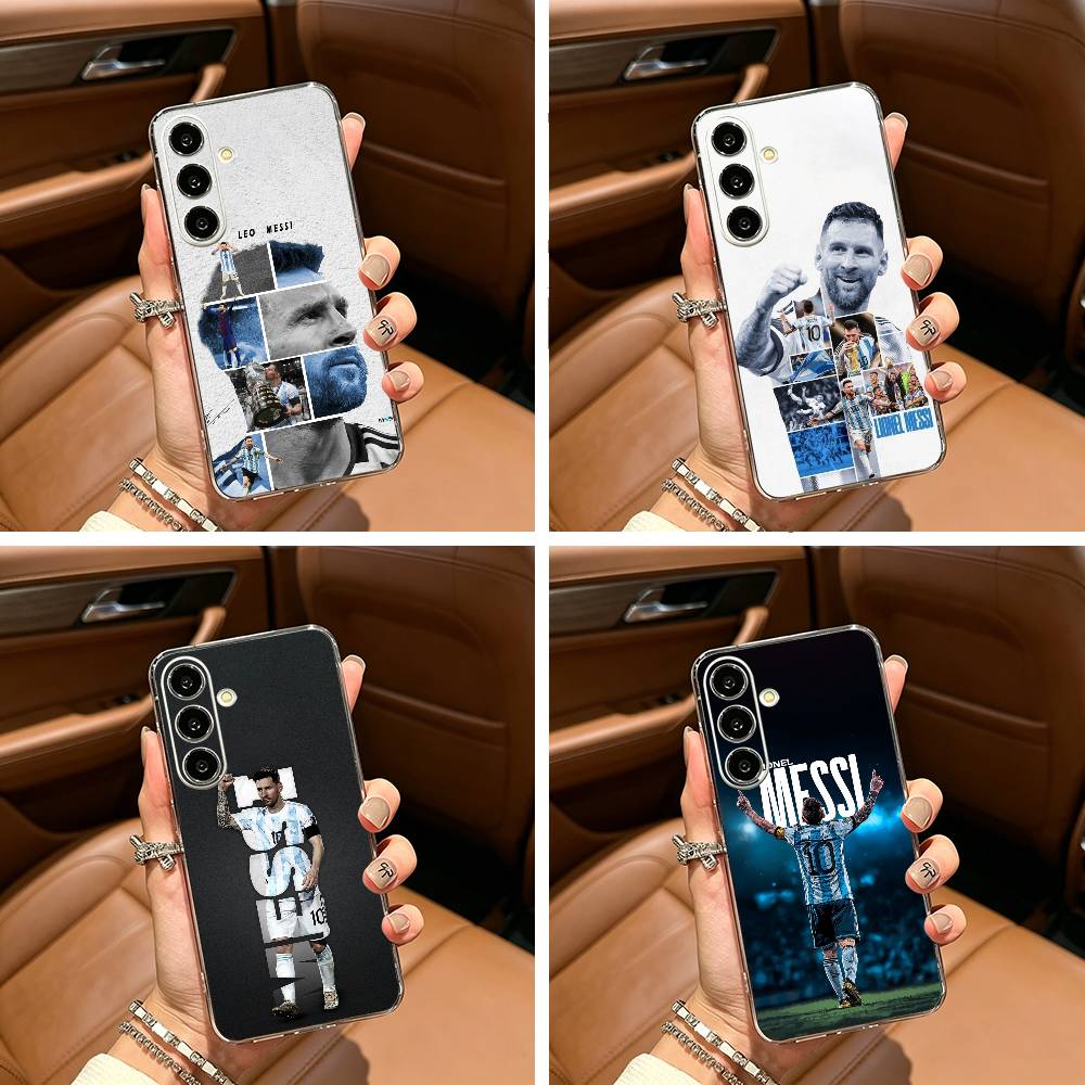 GOAT Football Player M-messi Clear Phone Case for Samsung Galaxy A71, A70, A52, A51, A40, A30