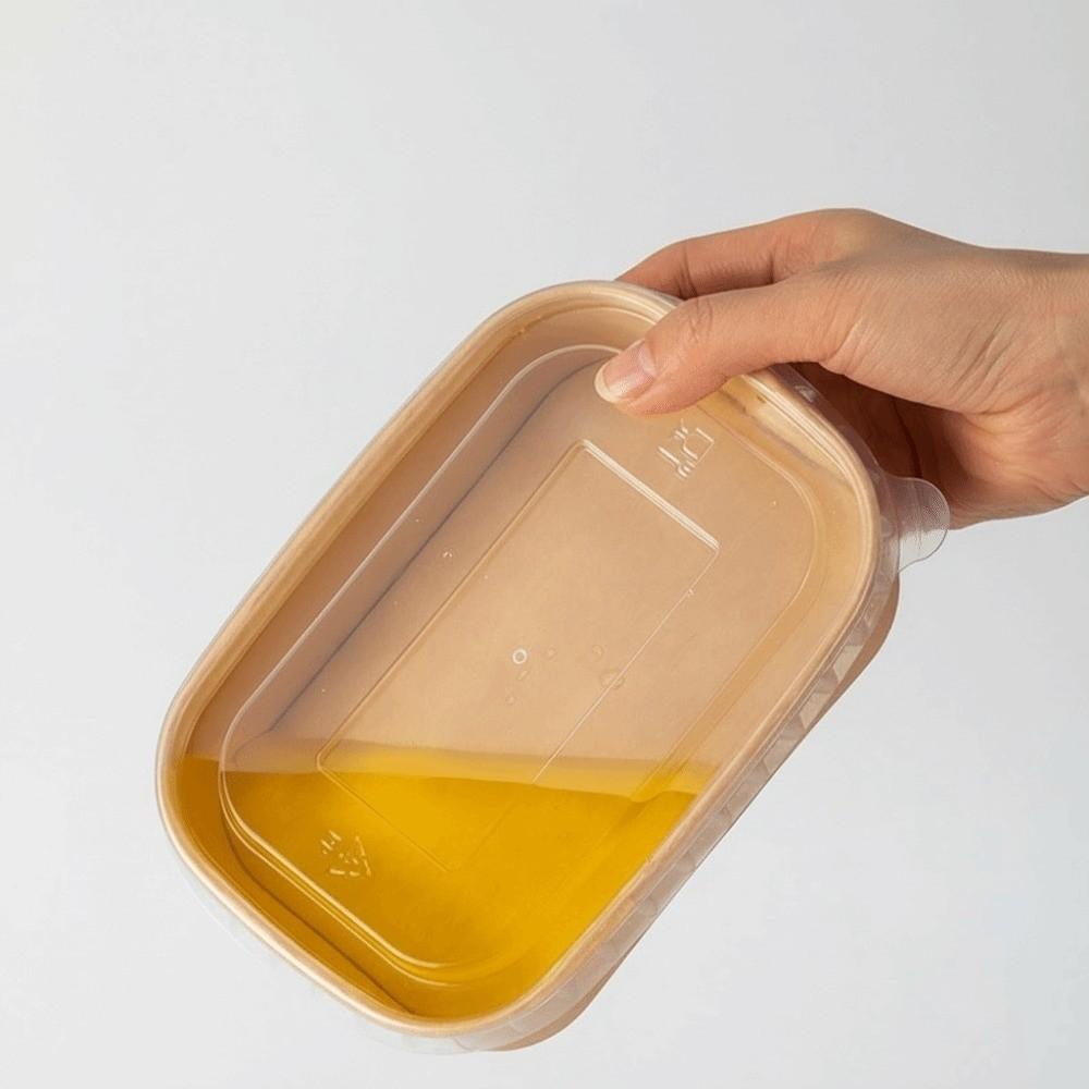 10PCS/Set Square Kraft Paper Lunch Box Paper Food Packing Box Disposable Lunch Box  Household