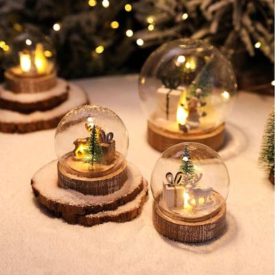 LED Christmas Decorative Lights Transparent Ball Light Christmas Ornaments Child New Year Xmas Gift Bedroom Living Room Decor