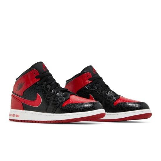 

Air Jordan 1 Mid SS GS Черный + Красный = Bred DM9650-001 EU 36 красный