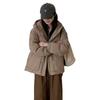 Hooded small down jacket women's short 2024 winter waist design sense pig nose buckle warm jacket tide