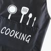 Apron Knife and Fork Print Short Adult Water and Oil Proof Apron Kitchen Restaurant Cooking Aprons with Pocket